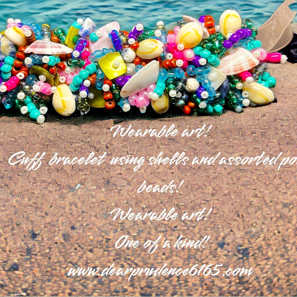 Hand-crafted beaded cuff bracelet